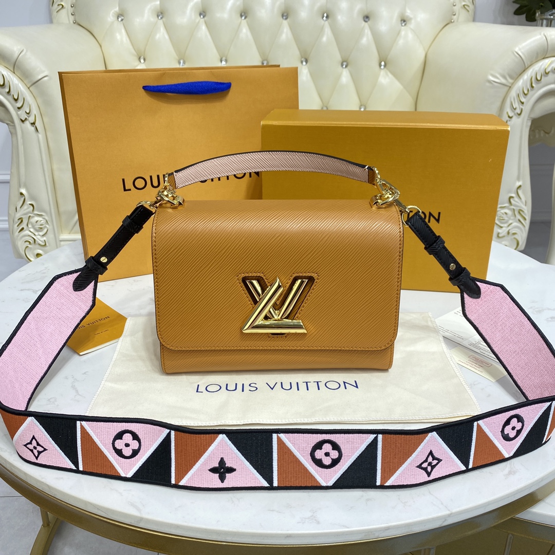 Louis Vuitton TWIST MM Handbag Epi Leather M59026 Gold Cipango